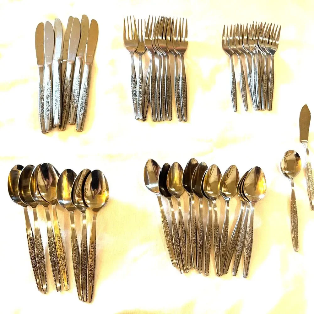 Interpur Flatware Mexicali Rose Butter Knives Forks Tablespoons Spoons
